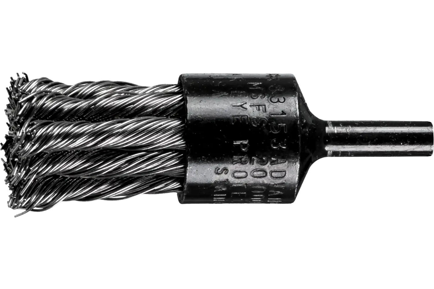 Picture of Pferd Knot Wire End Brush 3/4" Dia. Straight Cup .020 Stainless Steel 1/4" Shank